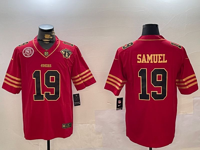 Men San Francisco 49ers #19 Samuel Red Gold 2024 Nike Limited NFL Jersey style 12303->san francisco 49ers->NFL Jersey